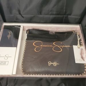 NWT Jessica Simpson black crossbody and card case gift set
